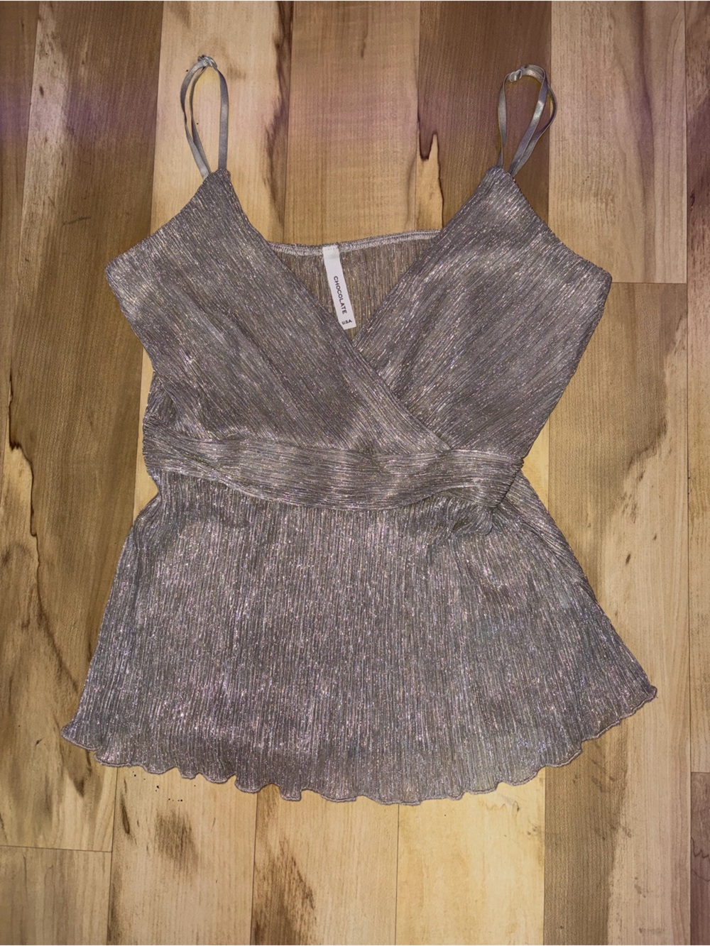 Metallic Ribbed Knit Top